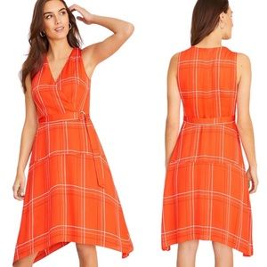 Ann Taylor Orange Plaid Dress